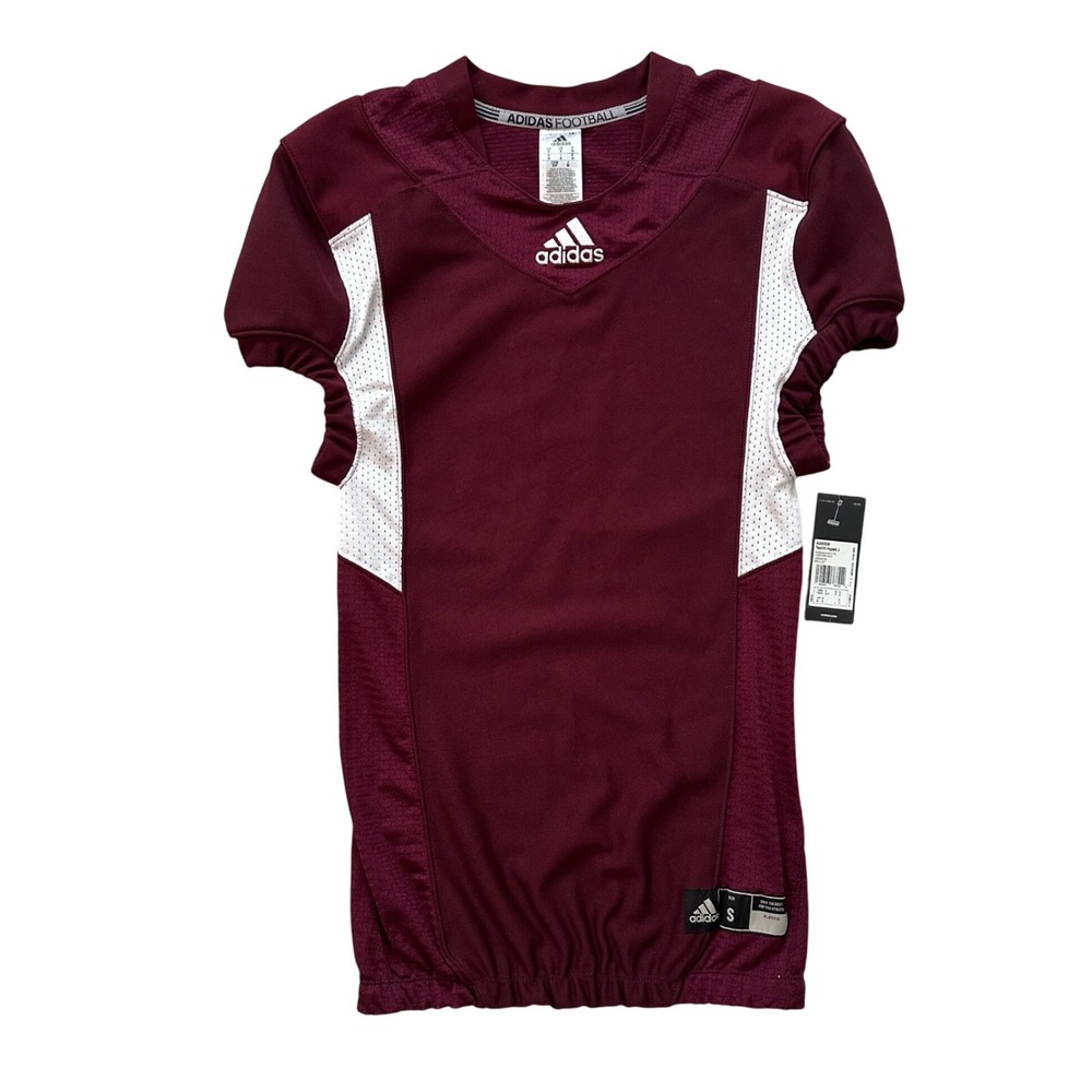 New Adidas Techfit Hyped Football Jersey Maroon White Athleticā Top Mens Small